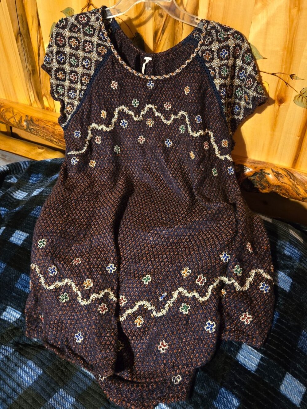 Free People Bead Embellished Tunic Top M. Like new